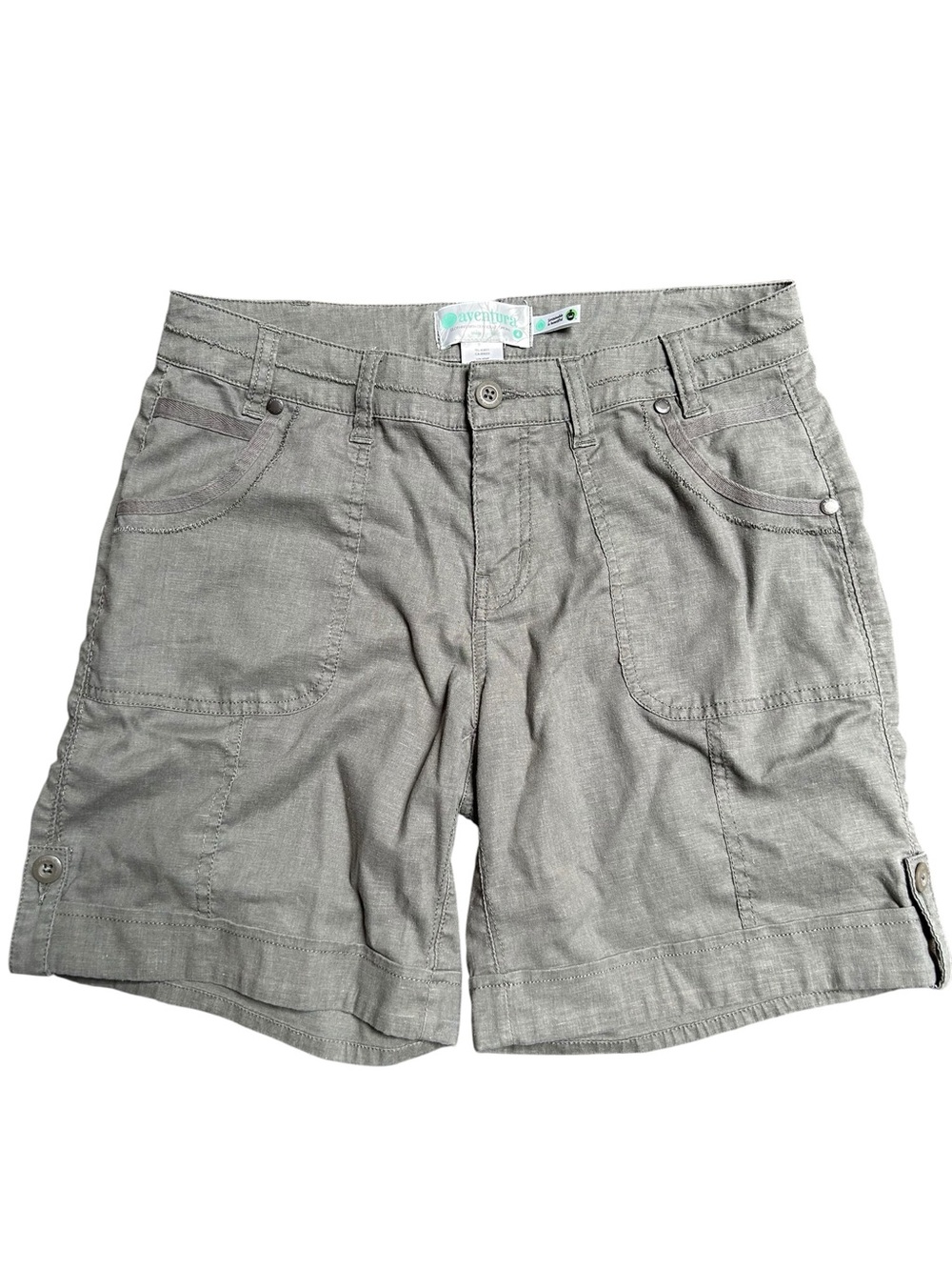 Aventura green gray temple shorts hemp blend Size 4